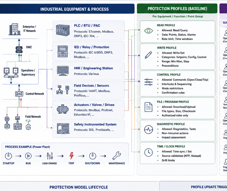 Point and safety protection profile structure